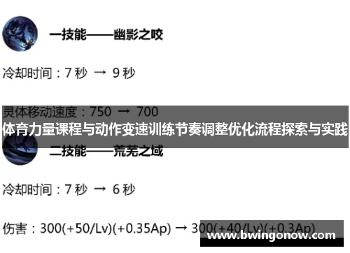 体育力量课程与动作变速训练节奏调整优化流程探索与实践